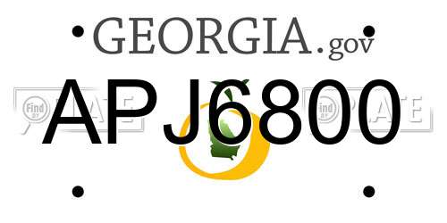 APJ6800 Georgia License Plate
