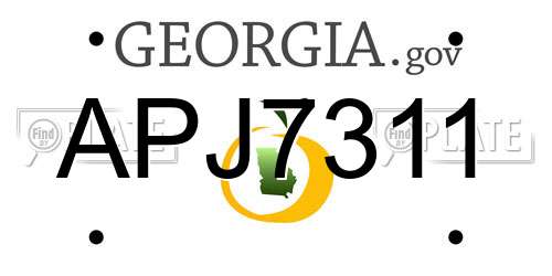 APJ7311 Georgia License Plate