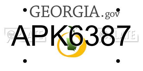 APK6387 Georgia License Plate