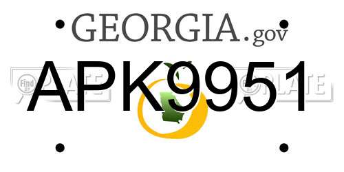 APK9951 Georgia License Plate