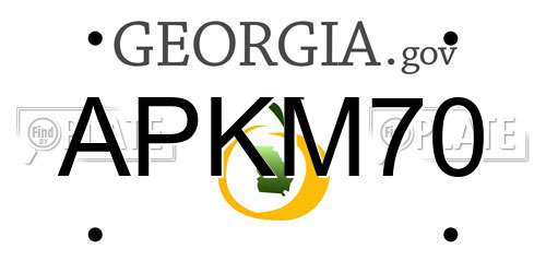APKM70 Georgia License Plate