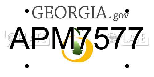 APM7577 Georgia License Plate