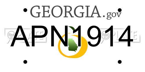 APN1914 Georgia License Plate