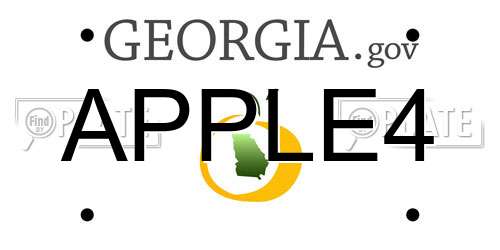 APPLE4 Georgia License Plate
