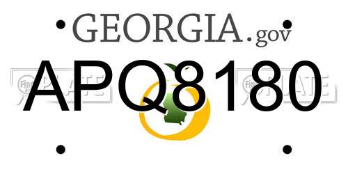 APQ8180 Georgia License Plate