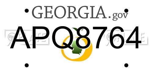 APQ8764 Georgia License Plate