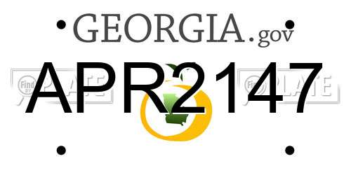 APR2147 Georgia License Plate