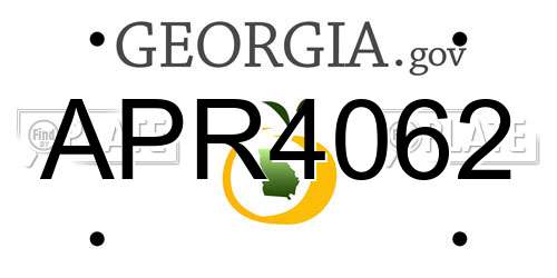 APR4062 Georgia License Plate