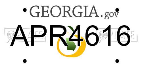 APR4616 Georgia License Plate