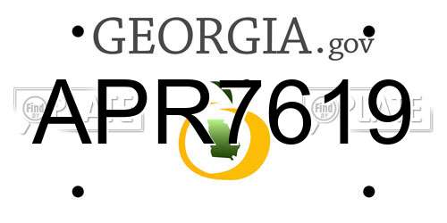 APR7619 Georgia License Plate