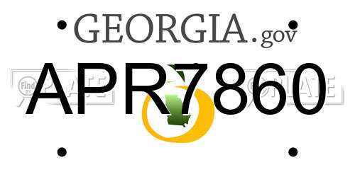 APR7860 Georgia License Plate