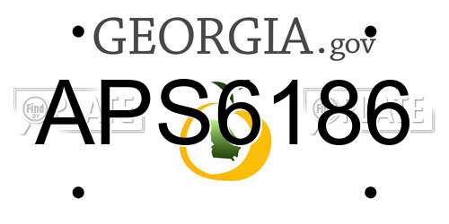 APS6186 Georgia License Plate