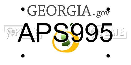 APS995 Georgia License Plate