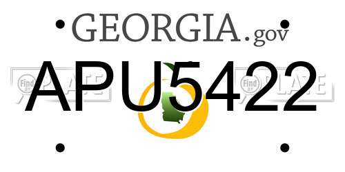 APU5422 Georgia License Plate