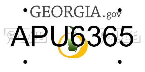 APU6365 Georgia License Plate