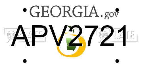 APV2721 Georgia License Plate