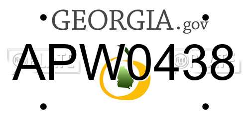APW0438 Georgia License Plate