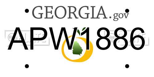 APW1886 Georgia License Plate
