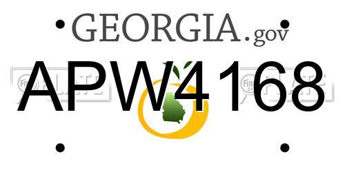 APW4168 Georgia License Plate