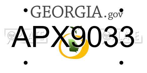 APX9033 Georgia License Plate