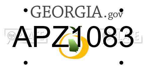 APZ1083 Georgia License Plate
