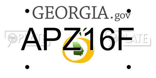 APZ16F Georgia License Plate