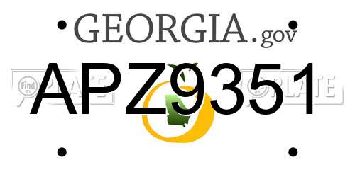 APZ9351 Georgia License Plate