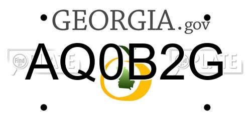 AQ0B2G Georgia License Plate