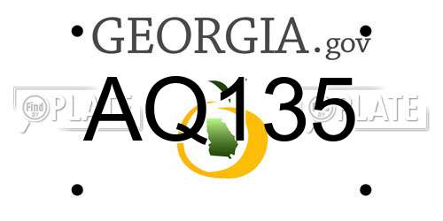 AQ135 Georgia License Plate