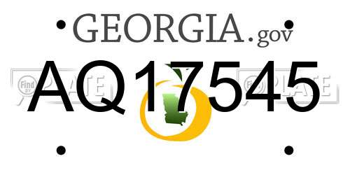 AQ17545 Georgia License Plate