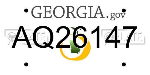 AQ26147 Georgia License Plate