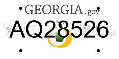 AQ28526 Georgia License Plate