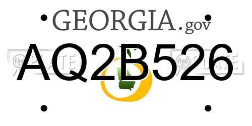 AQ2B526 Georgia License Plate