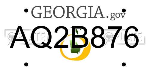 AQ2B876 Georgia License Plate