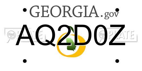 AQ2D0Z Georgia License Plate