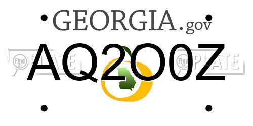AQ2O0Z Georgia License Plate
