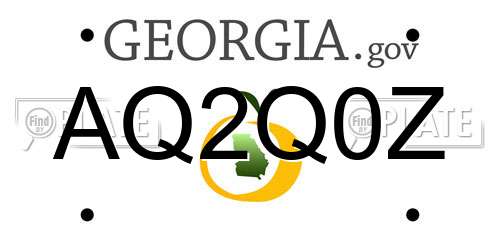 AQ2Q0Z Georgia License Plate