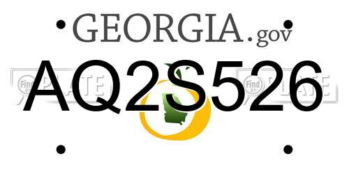 AQ2S526 Georgia License Plate