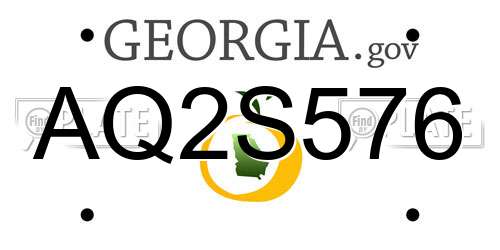 AQ2S576 Georgia License Plate