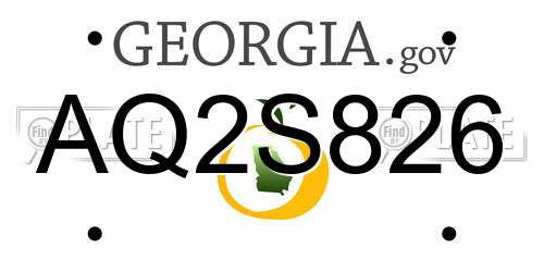 AQ2S826 Georgia License Plate