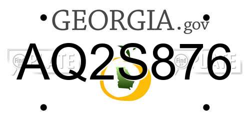 AQ2S876 Georgia License Plate