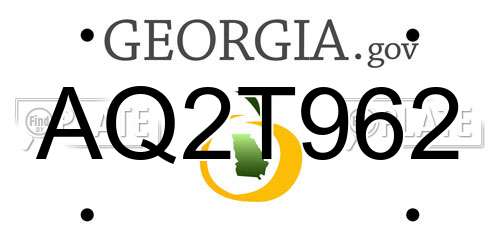 AQ2T962 Georgia License Plate