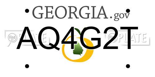 AQ4G2T Georgia License Plate