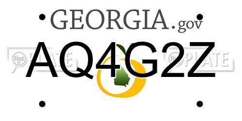 AQ4G2Z Georgia License Plate