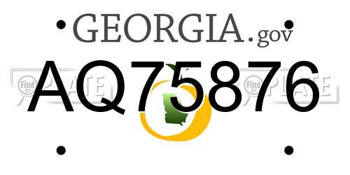 AQ75876 Georgia License Plate