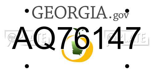 AQ76147 Georgia License Plate