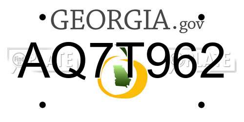 AQ7T962 Georgia License Plate