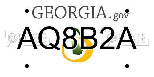 AQ8B2A Georgia License Plate