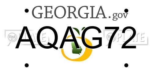 AQAG72 Georgia License Plate