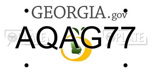 AQAG77 Georgia License Plate